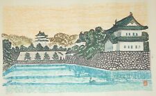 Japanese Woodblockprint Original Shin Hanga of a Traditional Castle 0109E3 picture