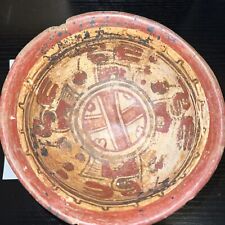 LATIN AMERICAN NATIVE AZTEC MAYAN INCA CHIEFS CLAY BOWL EXCELLENT COLORS COA picture
