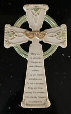 Ceramic Irish Celtic Wedding Cross Wall Hanging Decor Gift 8.5” picture