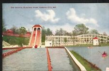 Postcard The Shoots Electric Park Kansas City MO Roller Coaster Row Boat Water picture