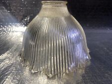 ANTIQUE CLEAR HOLOPHANE (Born 1896) SHADE SCALLOPED-RIBBED-1”PRISMATIC 2.25 Fitt picture
