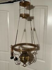 Antique Victorian B & H Hanging Oil Lamp Frame picture