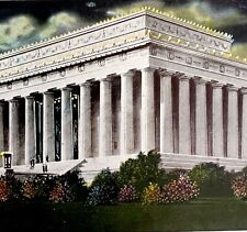 Lincoln Memorial At Night Postcard Washington DC c1940s Presidents PCBG9A picture