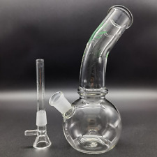 8 inch Clear Glass Bong Crook Neck Hookah Water Pipe Smoking Pipes Bubbler Bongs picture