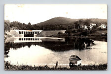 RPPC Duck Trap Mt Bridge & Harbor at Beach Lincolnville Maine ME Postcard picture