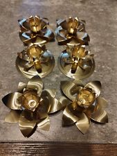 Vintage Brass Candlestick Holders Lot Of 6 $20 picture