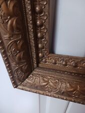Antique Ornate Wood Carved Victorian Gilded Rectangular Frame picture