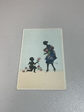 Artist Signed MG Marte Graf Lady With Cupid Silhouette  postcard 760 picture