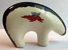 Native American Style Ceramic Pottery Spirit Bear With Chili Pepper Motif picture