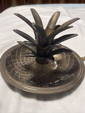 Large Vintage Solid Brass Pineapple Candlestick w/Loop Holder Made in India picture