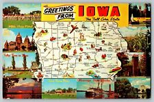 Postcard Greetings from Iowa the Tall Corn State Map  picture