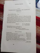 ☆1867 Horse Railroad Report WATERVLIET TURNPIKE & RR COMPANY Albany New York  picture