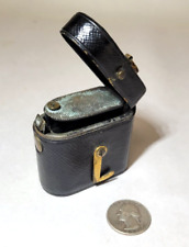 Antique C Asprey Victorian Light Box Matchsafe Striker Leather Match Holder Case picture