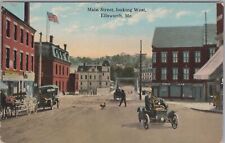 Main Street looking West Ellsworth Maine Postcard picture