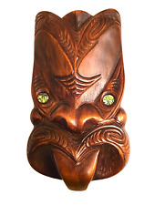 Vintage Whakairo Hand Carved Mask Maori Tiki - Oceanic Tribal Art Carving NZ picture