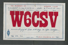 1932 Early Ham Radio (QSL) Card Call Letters W6CSV From Berkeley Ca picture