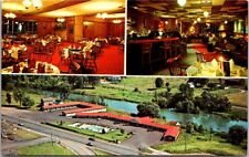 Roadside Motel~Seneca Motel & Manor Restaurant Waterloo NY~Vintage Postcard picture