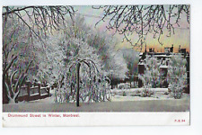 Drummond Street in Winter Postcard Montreal Quebec Canada 1908 picture