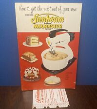 VINTAGE 1957 Illustrated Sunbeam Mixmaster Instruction & Recipe Book Collectible picture