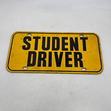 Vintage Student Driver License Plate Reflective Thick Fiberglass AAA? picture