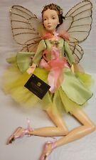 Katherines Collection Green & Pink Large Sitting Fairy Doll Mantel Shelf Sitter picture