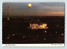 The White House Aerial Birds Eye View Scalloped Edges Vintage Postcard D3 picture