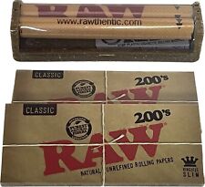 Raw Classic King Size Slim Rolling Papers,X2 Packs Of 200 And A King Size Roller picture