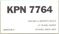 Postcard - KPN 7764 - Monitor 9 - 837 Plank Street, Dundee, Michigan picture