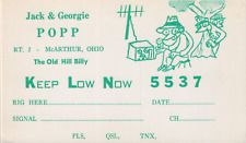 vintage CB radio QSL postcard comic Jack Georgie Popp 1960s McArthur Ohio picture
