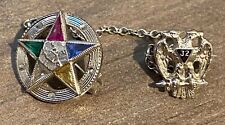 Attractive, antique  14k Gold Masonic Eastern Star  pin with 5 gem, 2.4 gr. picture