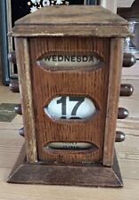 Antique Edwardian Perpetual Desk Calendar/ Oak/ Working/ picture