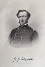 Antique Brigadier General JJ Reynolds Civil War Union Engraving Picture Military picture