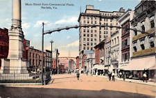 c.1910 Confederate Monument's Base Main St. Commercial Place Norfolk VA postcard picture