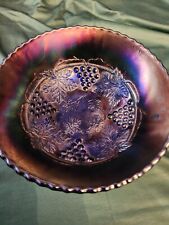 Antique Northwood Amethyst Grape And Cable  Bowl Stunning picture