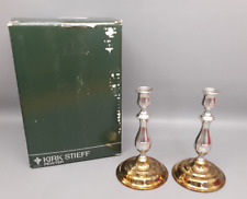 Pair Matching Vintage Kirk Stieff Pewter Candlestick Cartech 7.5