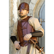 Halloween Viking Leather Breastplate Helmet & Arm Bracers larp Fantasy Armor SCA picture