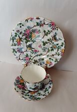 Vintage Old Royal Tea Cup Saucer & Luncheon Plate Floral Design With Birds picture