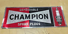 NOS Vintage Dependable Champion Spark Plugs Decal Sticker 15.5