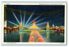 c1920's Fountain By Night Magnificent Lightning World's Fair Chicago IL Postcard picture