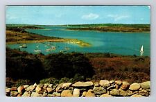 Chilmark MA-Massachusetts, Clam Pt Cove, Menemsha Pond, Vintage Postcard picture