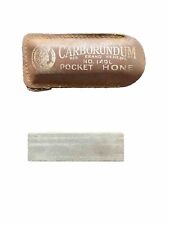 Vintage Carborundum No. 149L Pocket Hone Sharpening Stone - Leather Case picture