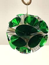 Vintage Silver And Green Foil Ornament Set of 12 picture