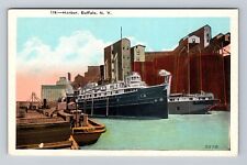 Buffalo NY-New York, Boats in Buffalo Harbor, Antique Souvenir Vintage Postcard picture
