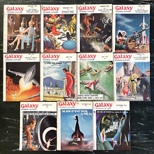 GALAXY  Science Fiction pulp magazine Lot 11 Issues  1955 Asimov willy ley picture