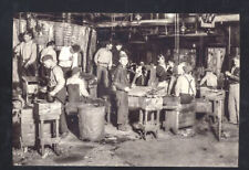BRIDGETON NEW JERSEY GLASS FACTORY INTERIOR WORKERS BOYS POSTCARD COPY picture