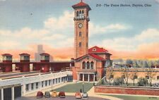 The Union Station Dayton Ohio 1943 Linen Postcard picture