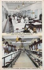 Harrisburg PA Market Street Crystal Restaurant Hotel Interior Vtg Postcard D59 picture