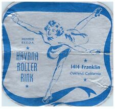 Vintage Havana Roller Skating Rink Sticker Decal Label Oakland CA s24 picture