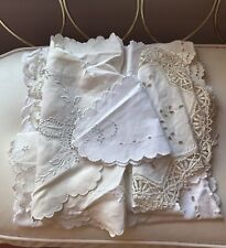 Lot of vintage different size handmade embroidery Handmade  White Cotton  picture