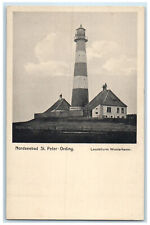 c1910 Leuchtturm Westerhever Nordseebad St. Peter-Ording Germany Postcard picture
